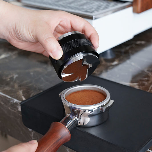 watchget 58mm Coffee Distributor & Hand Tamper Adjustable Depth Espresso Tamper Dual Head Coffee Leveler Fits 53/58mm Espresso Portafilter Professional Espresso Distribution Tool V2
