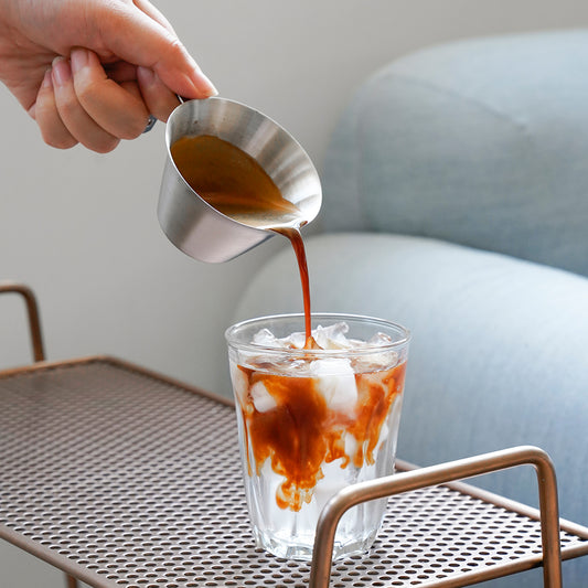 Espresso Shot Cup, watchget Espresso Measuring Cup with Handle and Insdie Mark Stainless Steel Measuring Shot Cup for Barista Cafe Home Professional Espresso Coffee Accessories