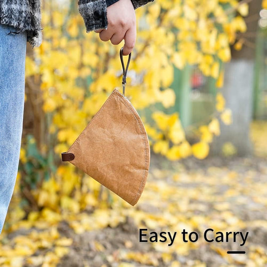 watchget Coffee Filter Holder Bag Coffee Paper Filter Storage Bag Reusable Waterproof Dupont Paper Filter Holder Fit V60 Cone Coffee Filter 50 Pcs Capacity for Camping, Home
