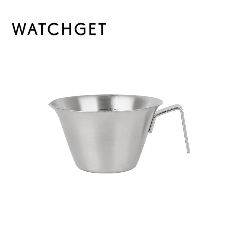 Espresso Shot Cup, watchget Espresso Measuring Cup with Handle and Insdie Mark Stainless Steel Measuring Shot Cup for Barista Cafe Home Professional Espresso Coffee Accessories