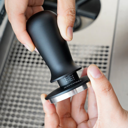 watchget 58mm Espresso Coffee Tamper 30lbs Double Spring Loaded Tamper Barista Calibrated Coffee Tamper Fits 58mm Portafilter Espresso Machine Anodized Aluminum Handle and Stainless Steel Flat Base