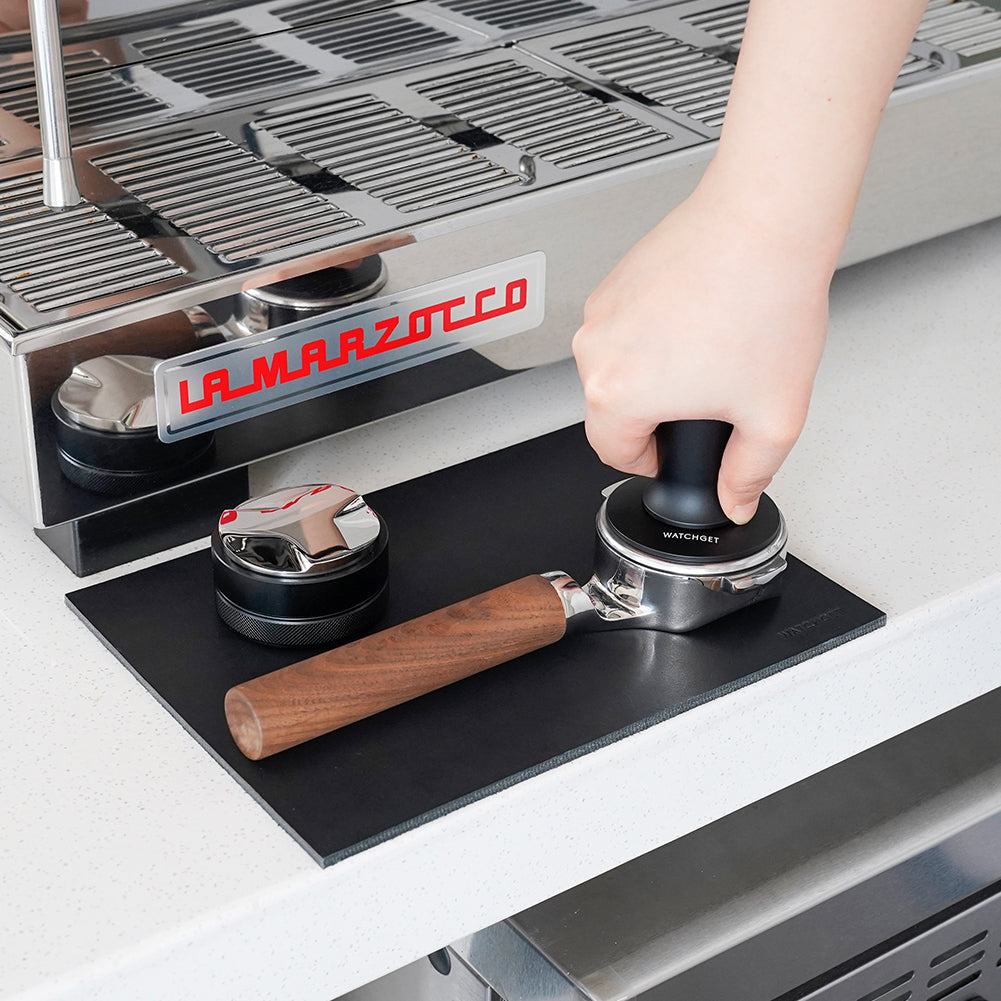 watchget 58mm Espresso Coffee Tamper 30lbs Double Spring Loaded Tamper Barista Calibrated Coffee Tamper Fits 58mm Portafilter Espresso Machine Anodized Aluminum Handle and Stainless Steel Flat Base