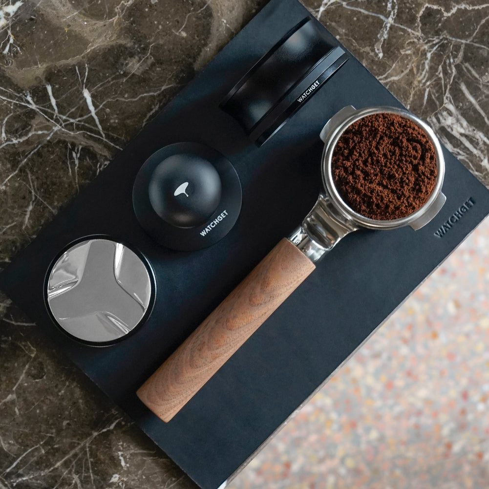 watchget 58mm Espresso Coffee Tamper 30lbs Double Spring Loaded Tamper Barista Calibrated Coffee Tamper Fits 58mm Portafilter Espresso Machine Anodized Aluminum Handle and Stainless Steel Flat Base