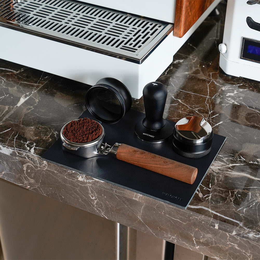 watchget 58mm Espresso Coffee Tamper 30lbs Double Spring Loaded Tamper Barista Calibrated Coffee Tamper Fits 58mm Portafilter Espresso Machine Anodized Aluminum Handle and Stainless Steel Flat Base
