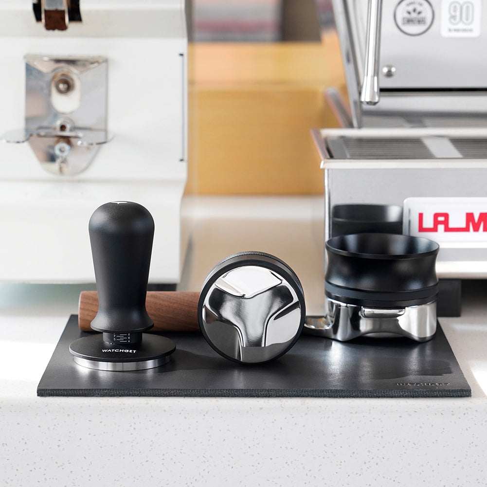 watchget 58mm Espresso Coffee Tamper 30lbs Double Spring Loaded Tamper Barista Calibrated Coffee Tamper Fits 58mm Portafilter Espresso Machine Anodized Aluminum Handle and Stainless Steel Flat Base