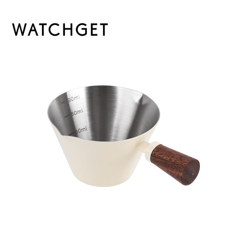 Espresso Shot Cup, watchget Espresso Measuring Cup with Handle and Insdie Mark Stainless Steel Measuring Shot Cup for Barista Cafe Home Professional Espresso Coffee Accessories