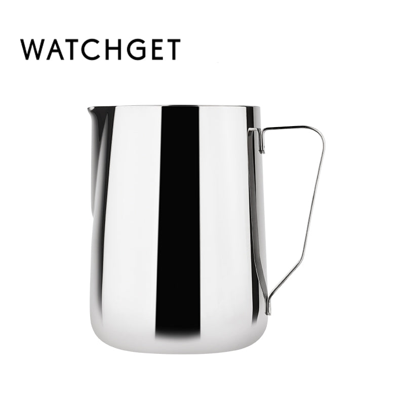 watchget Milk Frothing Pitcher 350ml/600ml/900ml/1500ml (12oz/20oz/32oz/52oz) - Stainless Steel Espresso Steaming Pitcher for Cappuccino, Latte Art, Milk Jug Coffee Frother Cup, Black