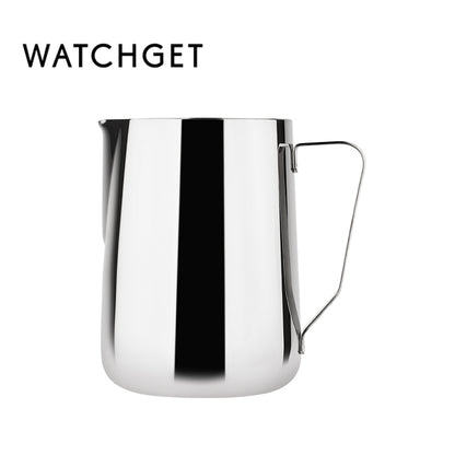 watchget Milk Frothing Pitcher 350ml/600ml/900ml/1500ml (12oz/20oz/32oz/52oz) - Stainless Steel Espresso Steaming Pitcher for Cappuccino, Latte Art, Milk Jug Coffee Frother Cup, Black