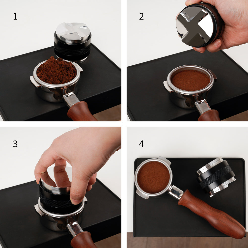 watchget 58mm Coffee Distributor & Hand Tamper Adjustable Depth Espresso Tamper Dual Head Coffee Leveler Fits 53/58mm Espresso Portafilter Professional Espresso Distribution Tool V2