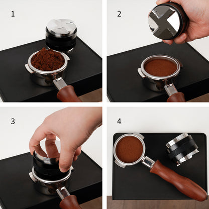 watchget 58mm Coffee Distributor & Hand Tamper Adjustable Depth Espresso Tamper Dual Head Coffee Leveler Fits 53/58mm Espresso Portafilter Professional Espresso Distribution Tool V2