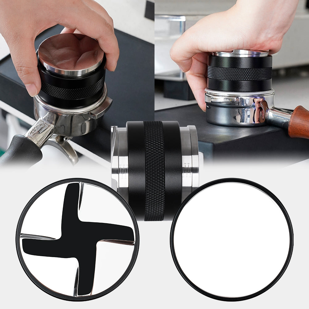 watchget 58mm Coffee Distributor & Hand Tamper Adjustable Depth Espresso Tamper Dual Head Coffee Leveler Fits 53/58mm Espresso Portafilter Professional Espresso Distribution Tool V2