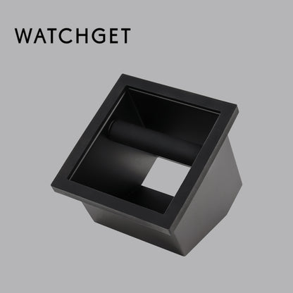 watchget Espresso Knock Box - Built-in Stainless Steel and Silicone Coffee Knock Box Chute, Detachable Rubber Rod, Square Bottomless Waste Bin for Coffee Grounds