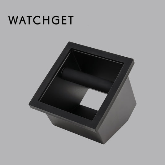 watchget Espresso Knock Box - Built-in Stainless Steel and Silicone Coffee Knock Box Chute, Detachable Rubber Rod, Square Bottomless Waste Bin for Coffee Grounds