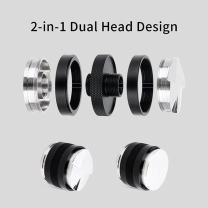 watchget 58mm Coffee Distributor & Hand Tamper Adjustable Depth Espresso Tamper Dual Head Coffee Leveler Fits 53/58mm Espresso Portafilter Professional Espresso Distribution Tool V2