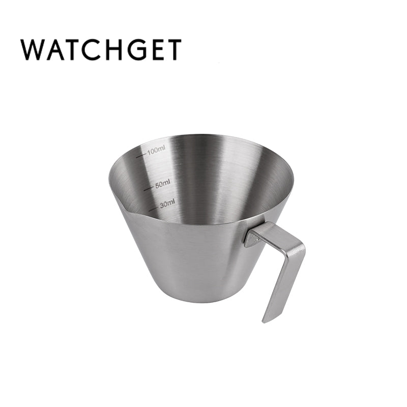 Espresso Shot Cup, watchget Espresso Measuring Cup with Handle and Insdie Mark Stainless Steel Measuring Shot Cup for Barista Cafe Home Professional Espresso Coffee Accessories