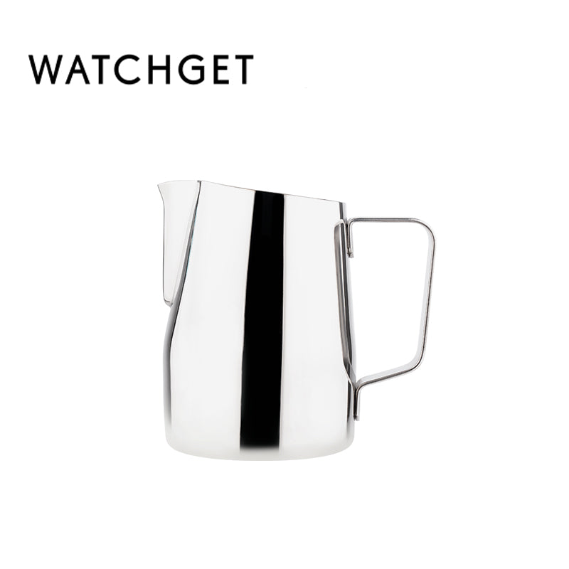 watchget Milk Frothing Pitcher 15oz/450ml Stainless Steel Frothing Pitcher Espresso Steaming Pitcher Milk Frother Cup Cappuccino Latte Art Coffee Machine Accessories Milk Jug