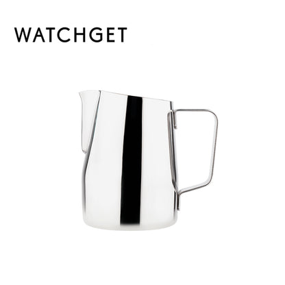 watchget Milk Frothing Pitcher 15oz/450ml Stainless Steel Frothing Pitcher Espresso Steaming Pitcher Milk Frother Cup Cappuccino Latte Art Coffee Machine Accessories Milk Jug
