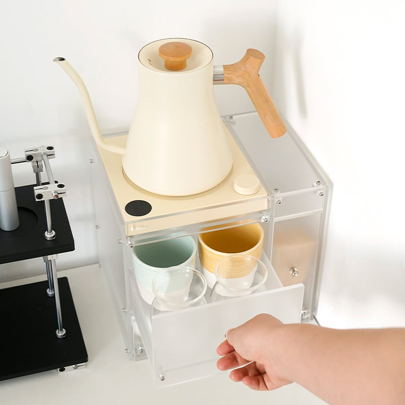 WATCHGET Acrylic Frosted Single Drawer Base Compatible