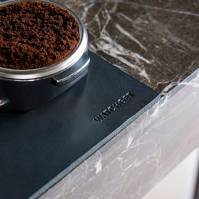 watchget Leather Espresso Tamper Mat, 7.08inch×9.6inch Coffee Tamp Station Cowhide Coffee Tamping Mat, Coffee Bar Mat for Countertops Espresso Accessories