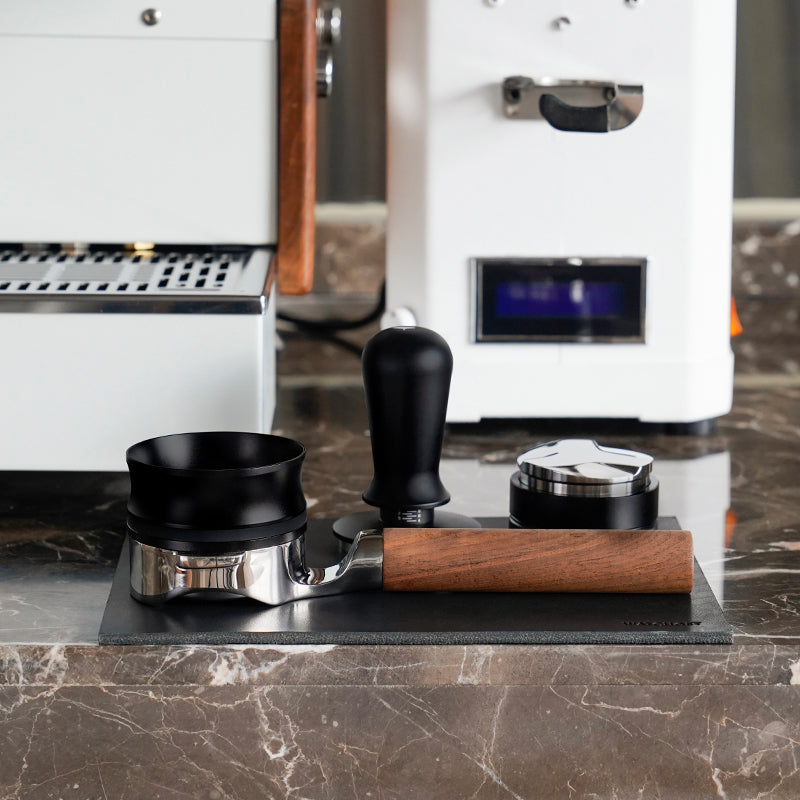 watchget Leather Espresso Tamper Mat, 7.08inch×9.6inch Coffee Tamp Station Cowhide Coffee Tamping Mat, Coffee Bar Mat for Countertops Espresso Accessories