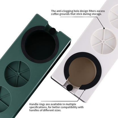 Espresso Tamper Stand Set (3-Hole Handle Holder, Plastic Distributor & Tamper Base)