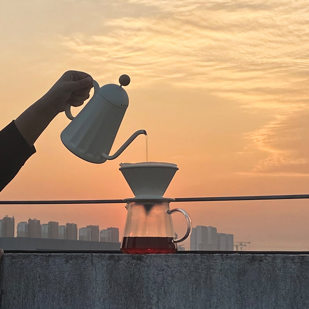 watchget Gooseneck Pot for Pour Over Coffee and Tea - 32oz/900ml Stainless Steel Teapot with Precise Spout and Heat-Resistant Handle, Scratch-Resistant, for Home and Cafe