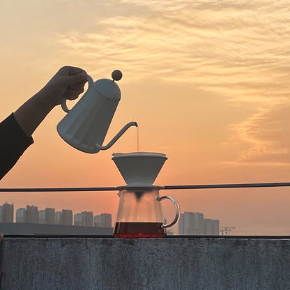 watchget Gooseneck Pot for Pour Over Coffee and Tea - 32oz/900ml Stainless Steel Teapot with Precise Spout and Heat-Resistant Handle, Scratch-Resistant, for Home and Cafe