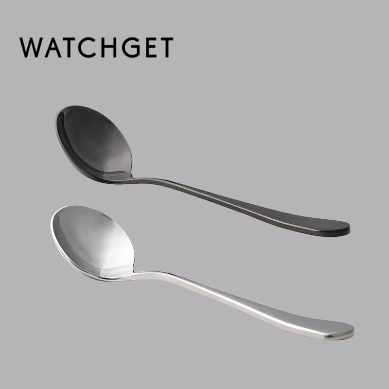 watchget Professional Coffee Cupping Spoon,Coffee Measuring Scoop Stainless Steel Round Spoons,Gift with the Spoon Holder Bag
