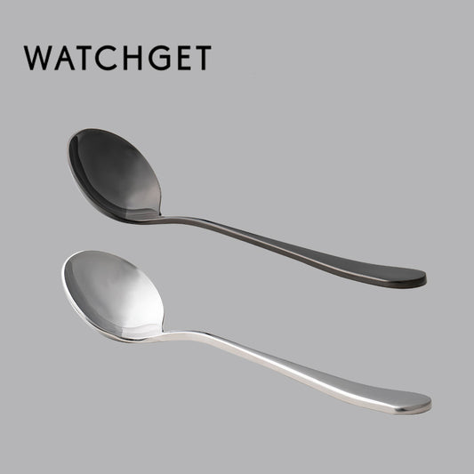 watchget Professional Coffee Cupping Spoon,Coffee Measuring Scoop Stainless Steel Round Spoons,Gift with the Spoon Holder Bag