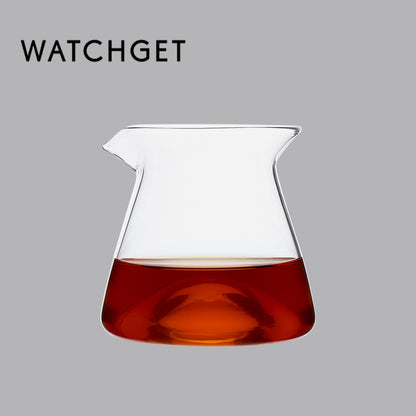 watchget 300ml Coffee Server Glass Coffee Carafe Pour Over Coffee Server Heat Resistant Coffee Pot Maker, Clear