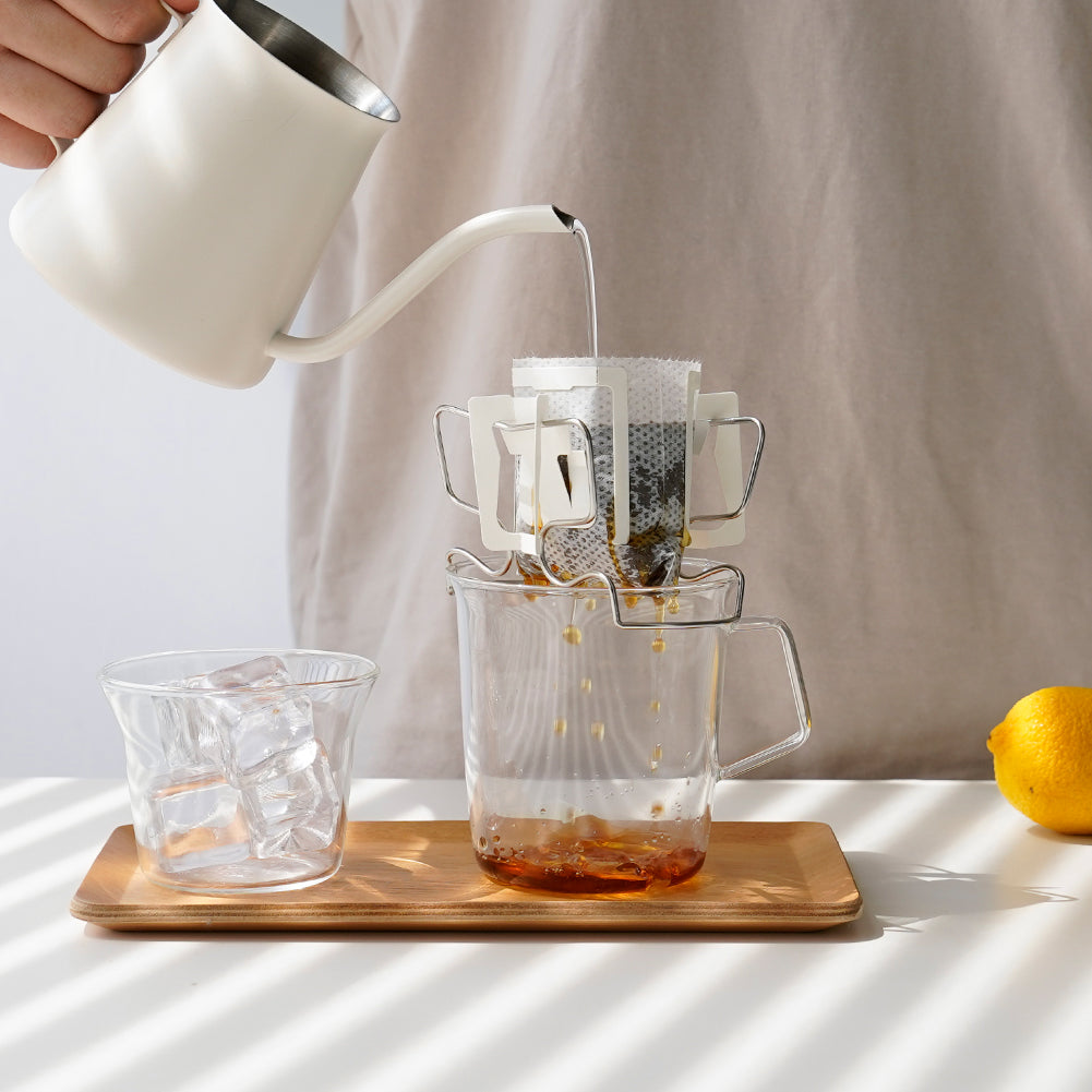 watchget Hanging Ear Drip Coffee Bag Stand Portable Coffee Filter Paper Bag Hanging Ear Drip Holder Stainless Steel Drip Chair for Easy Pour Over