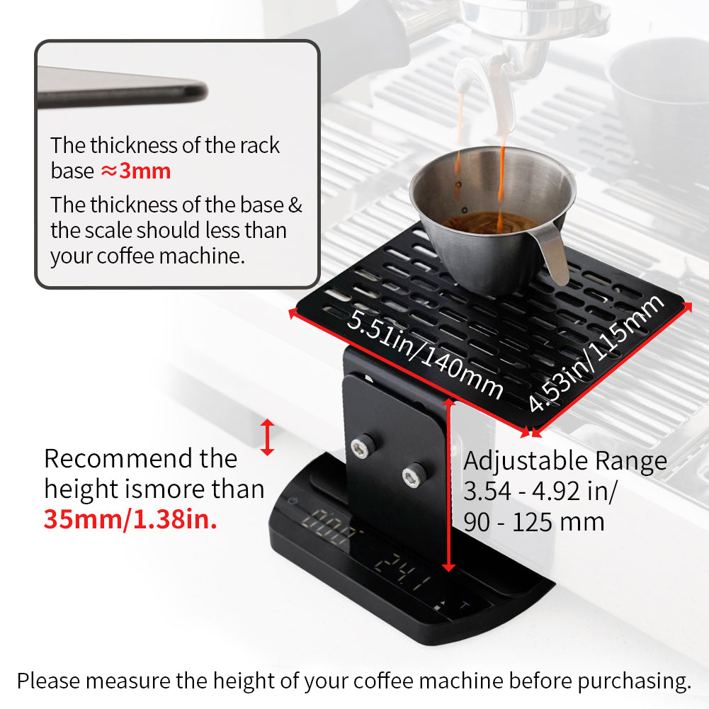 watchget Coffee Weighing Rack Electronic Scale Rack Height Adjustable Stainless Steel Coffee Scale Rack Stem Espresso Machine Scale Rod Protection Rack