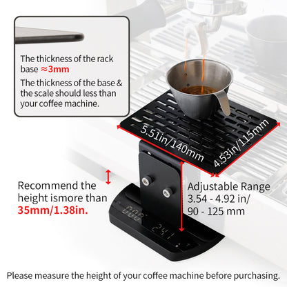 watchget Coffee Weighing Rack Electronic Scale Rack Height Adjustable Stainless Steel Coffee Scale Rack Stem Espresso Machine Scale Rod Protection Rack
