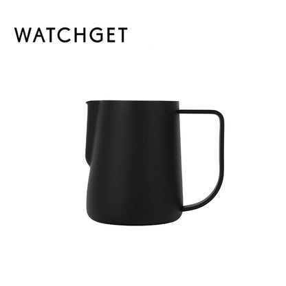 watchget Milk Frothing Pitcher 250ml/8oz Stainless Steel Espresso Steaming Pitcher Milk Coffee Cappuccino Latte Art Barista Steam Jug Espresso Frother Cup, Silver