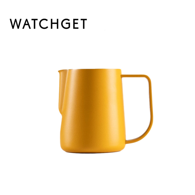 watchget Milk Frothing Pitcher 250ml/8oz Stainless Steel Espresso Steaming Pitcher Milk Coffee Cappuccino Latte Art Barista Steam Jug Espresso Frother Cup, Silver