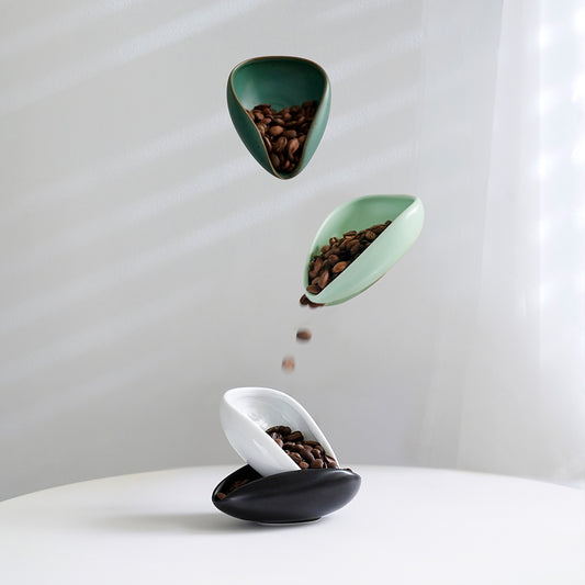 watchget Ceramic Coffee Dosing Cup & Tea Storage Tray, Single Dose Measuring Container for Coffee Beans & Loose Leaf Tea Dosing Vessel