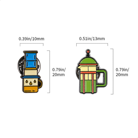 watchget Coffee Brooch Set Unique Cafe Brewer Enamel Pins Set Cartoon Brooches Pins for Coffee Enthusiasts for Unisex Women's Clothing Decorate