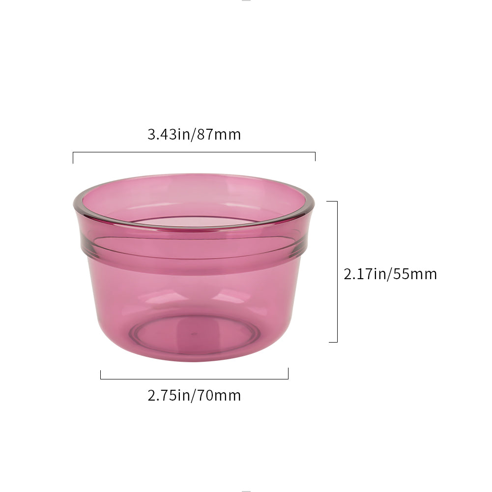 watchget 7oz/200ml Coffee Dosing Bowl Stackable Clear Cupping Bowl Plastic Coffee Bean Measuing Bowls for Tasting, Purple
