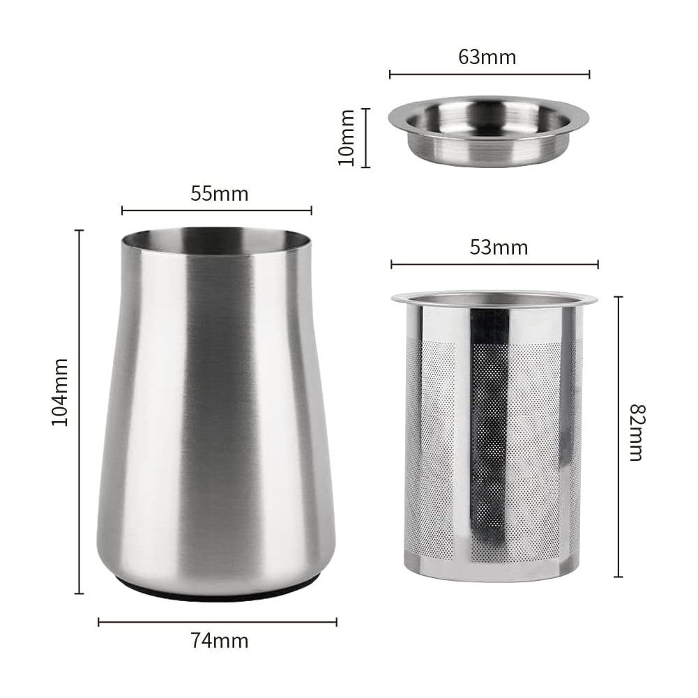 watchget Coffee Sifter Coffee Grind Sieve 500μm Fine Mesh Coffee Powder Sieve Stainless Steel Ground Coffee Receiver Coffee Making Accessory