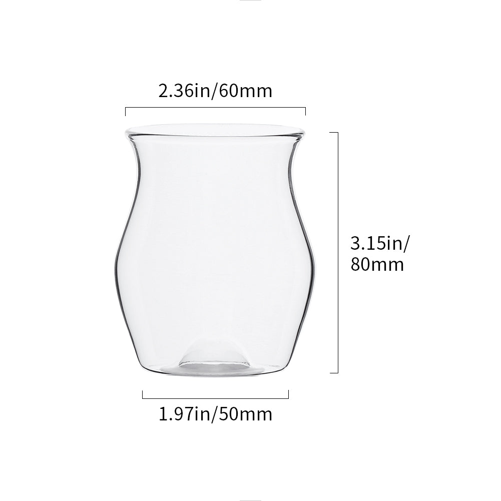 watchget Espresso Cup 5oz/150ml Single Wall Espresso Shot Glass for Specialty Coffee, Cold Brew, Espresso & Wine - Enhances Aroma Borosilicate Glass Cappuccino Sense Cup Drinking Mug, Clear