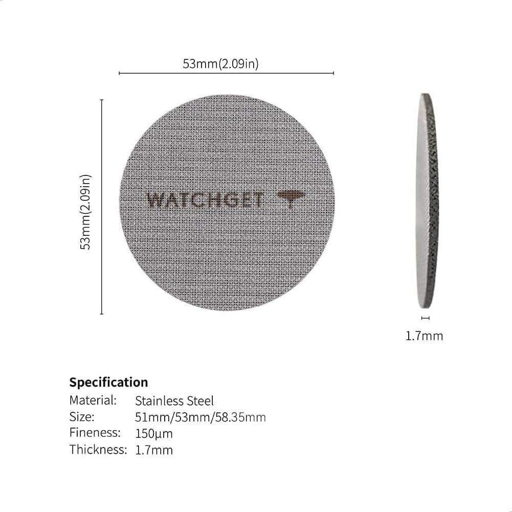 watchget 53 Espresso Puck Screen - Lower Shower Screen - 1.7mm Thickness Metal Reusable Coffee Filter for 54mm Protafilter Basket 316 Stainless Steel 150μm