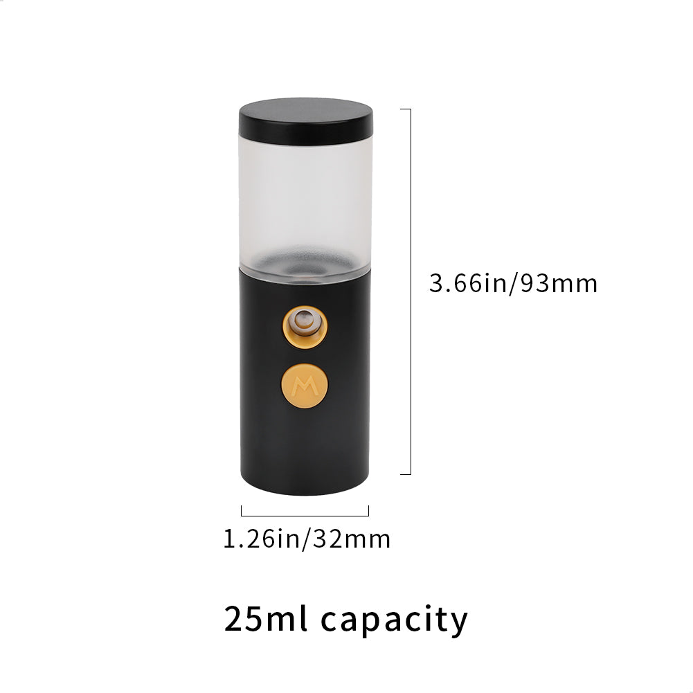 watchget 20ml/25ml Cylindrical Coffee Bean Atomizer Rdt Sprayer for Reducing Coffee Powder Static, Portable Electric Nano-Atomizer Rechargeable Espresso Sprayer, Black