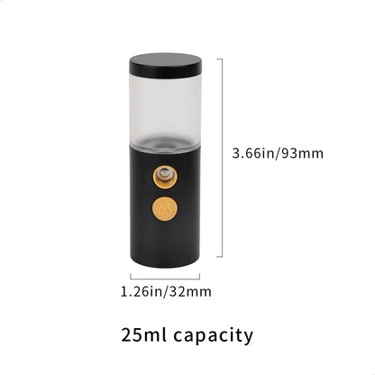 watchget 20ml/25ml Cylindrical Coffee Bean Atomizer Rdt Sprayer for Reducing Coffee Powder Static, Portable Electric Nano-Atomizer Rechargeable Espresso Sprayer, Black