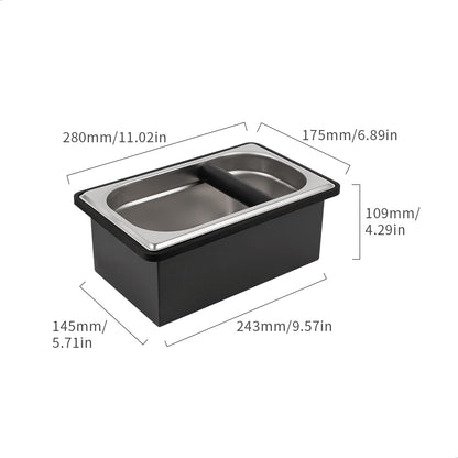 watchget Espresso Coffee Knock Box Durable Stainless Steel Dump Bin for Coffee Pucks Container with Removable Non-Slip Base Coffee Grounds Container for Home/Cafe