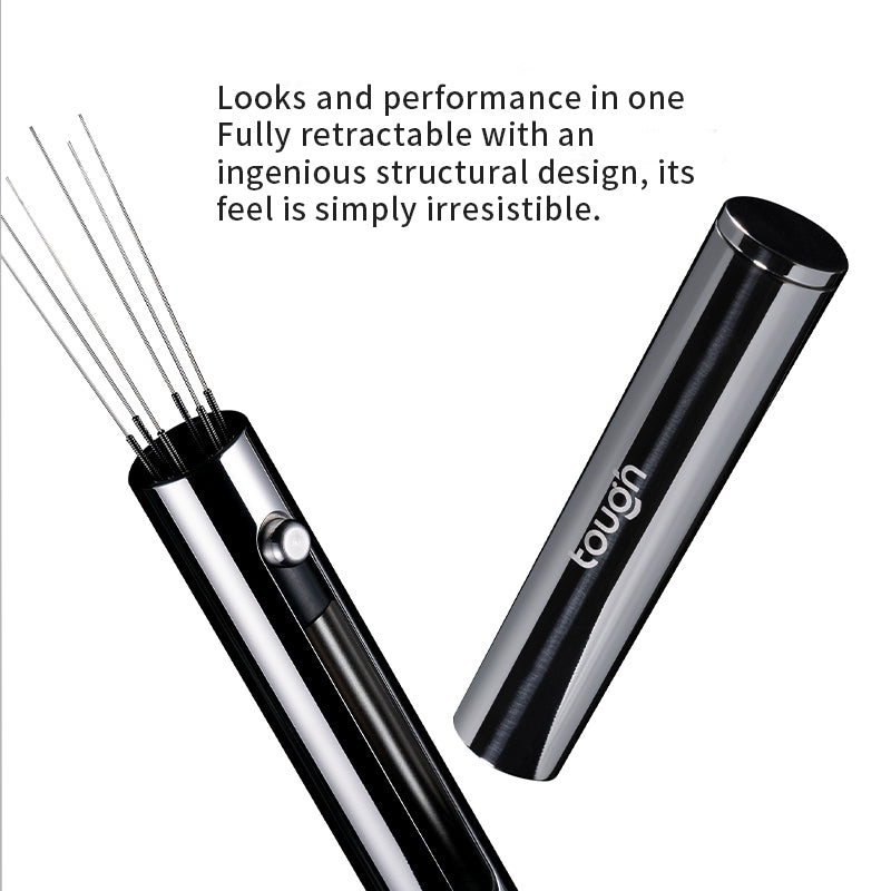 TOUGH Retractable Coffee Distribution Needle, Stainless Steel Espresso WDT Tool, Breaks up Coffee Clumps and Ensures Even Powder Distribution