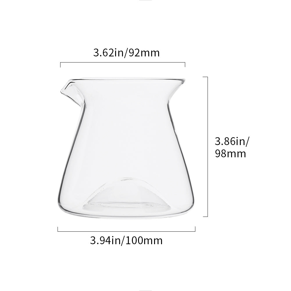 watchget 300ml Coffee Server Glass Coffee Carafe Pour Over Coffee Server Heat Resistant Coffee Pot Maker, Clear