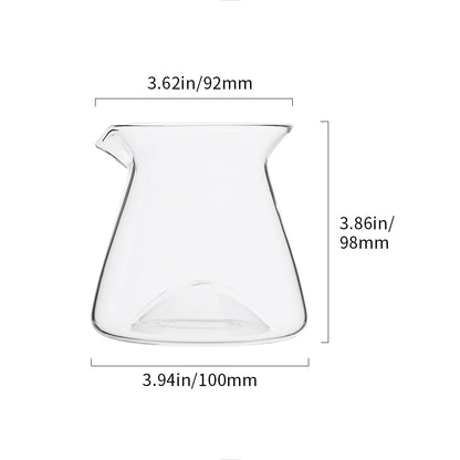 watchget 300ml Coffee Server Glass Coffee Carafe Pour Over Coffee Server Heat Resistant Coffee Pot Maker, Clear