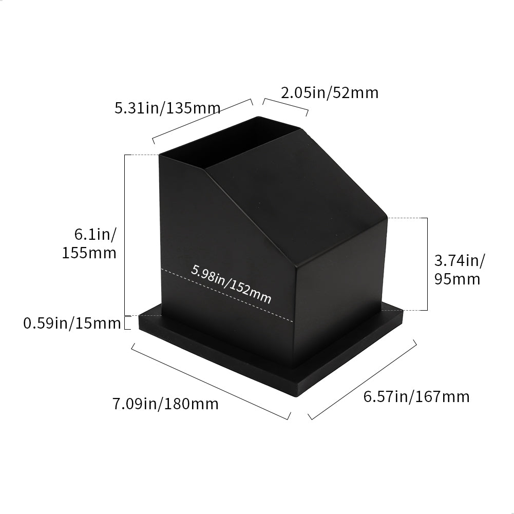 watchget Espresso Knock Box - Built-in Stainless Steel and Silicone Coffee Knock Box Chute, Detachable Rubber Rod, Square Bottomless Waste Bin for Coffee Grounds