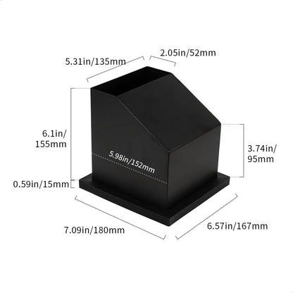watchget Espresso Knock Box - Built-in Stainless Steel and Silicone Coffee Knock Box Chute, Detachable Rubber Rod, Square Bottomless Waste Bin for Coffee Grounds