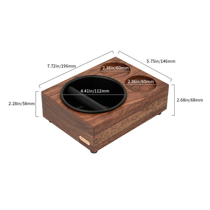 watchget Knock Box Wooden Knock Box with tamper station Espresso tamping station,Coffee Organizer Box Fit for Storage 51/54/58MM Tamper, Distributor Coffee Dump Bin Wood Espresso Accessories